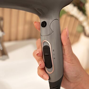 Фен дорожній Cecotec IoniCare Power&Go Heaven Grey, 2000W, 2 режими температури, 2 швидкості, холодний струмінь, насадка для укладки та дифузор