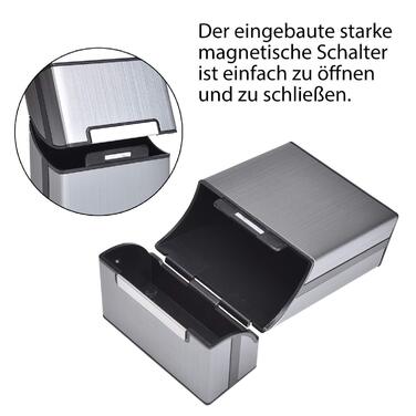 Алюмінієві випарювачі для сигарет eLander [2 шт./набір, сірий] Магнітна кришка, елегантний дизайн, алюмінієвий касета для сигарет