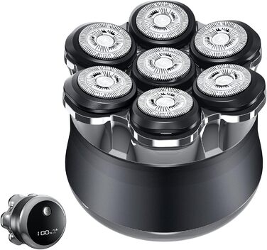 Електричний гоління голови для чоловіків Glatzen, 7D гнучкий знімний гоління, плаваюча головка, водонепроникний для мокрого та сухого використання, гоління з LED-дисплеєм