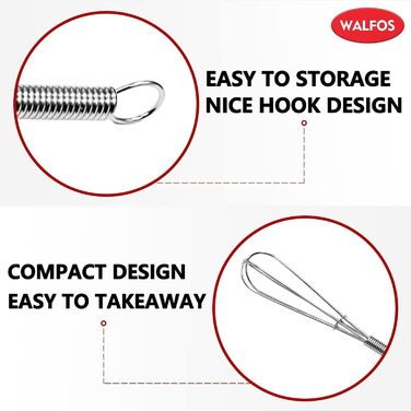 Набір міні-збивачі Walfos (2 шт.) - нержавіюча сталь, 13 см + 18 см. Збивачі для кухні, для приготування, змішування, збивання яєць та інших продуктів.