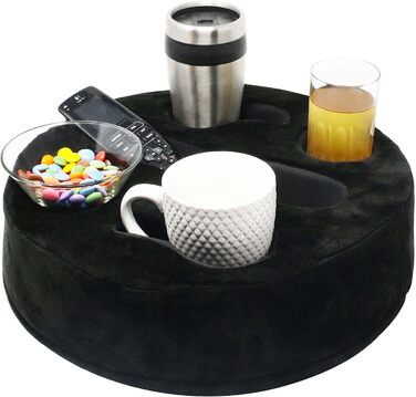 Sofa-Buddy Practical Couch Cup Holder, Couch Coaster, Sofa Cup Holder - The Perfect Couch Accessory (Big-SoftVelvet-Black)