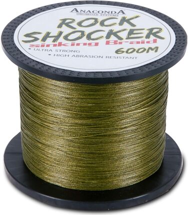 Плетена волосінь Anaconda Rockshocker Sinking 600м 0,22мм золота для дорослих, універсальна