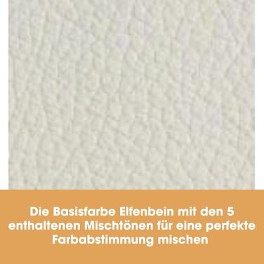 Complete Leather Repair Kit for Filling and Coloring Damage - 12 Colors, Matching Any Shade - Ivory
