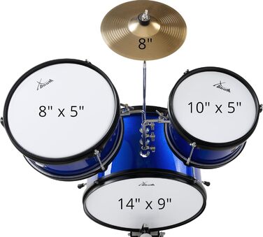 XDrum Junior KIDS барабанна установка для дітей 3-5 років - комплект зі стільчиком, паличками та ключем - блакитна