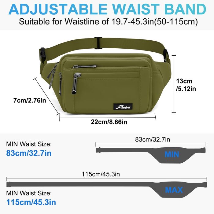 Гірчатка на пояс для жінок та чоловіків, водовідштовхуюча, з тримачем для пляшки, універсальна, для піших прогулянок, прогулянок з собакою, активного відпочинку (зелена)