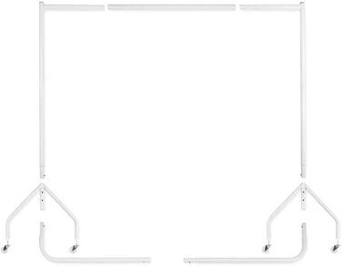 The Shopfitting Shop Clothes Rack 1.83 m long x 1.54 m high, robust, 32-mm steel pipe, White