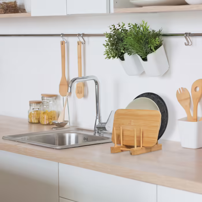 Relaxdays Waiter Stand for 4 Plates, 2-Piece Set