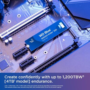 SSD накопичувач Western Digital WD Blue SN5000 1 TB NVMe PCIe Gen4 - внутрішній, до 5150 МБ/с, 600 TBW