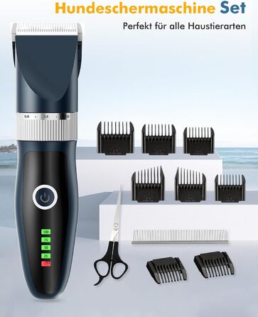 Професійна машинка для стрижки собак та котів Leise, набір, IPX7, для довгої шерсті, електрична