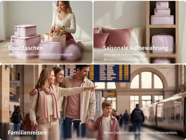 Органайзер для валізи Cipway, 5 шт. Кулічки для одягу для подорожей, нейлон, сірий (5шт, м'ятно-рожевий)