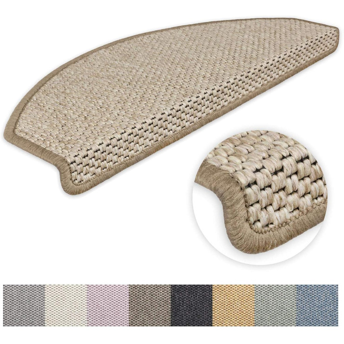 Ступінчасті килимки Kettelservice-Metzker Ґетеборг, світло-коричневі, набір 15 шт., сумісні з килимовою доріжкою