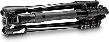 Компактний дорожній штатив Manfrotto Befree Advanced Aluminium з кулястою головкою та важелем блокування для DSLR та бездзеркальних камер, чорний (2-in-1 Twist)