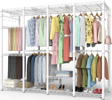 Відкритий шафа-система AQRA з регульованими полицями та штангами для одягу, чорний (193.5 x 43.5 x 195 см)