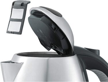 WMF Stelio Stainless Steel Kettle 1.2L, Electric Kettle with Scale Water Filter, 2400 W, Illuminated Water Level Indicator, Matte Stainless Steel