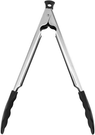 Farberware 5216358 Professional Stainless Steel Kitchen Tongs with Heat-Resistant Nylon, Locking, and Silicone Tips (Tongs with Silicone Tip, 27.9 cm)
