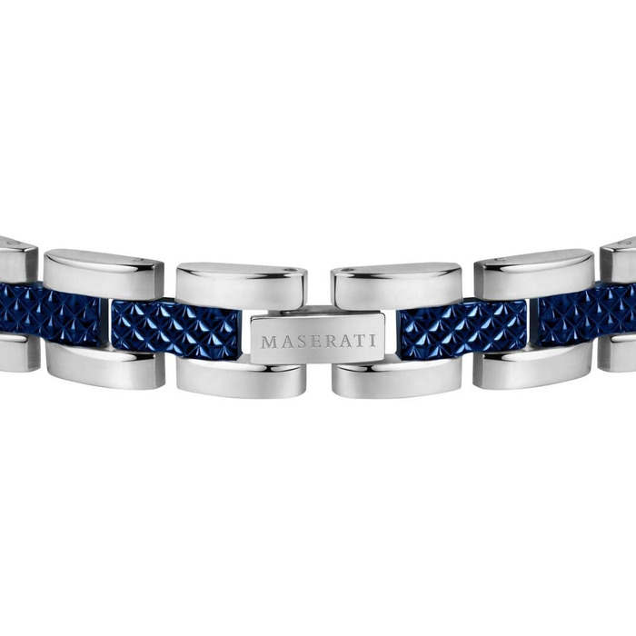 Браслет чоловічий Maserati JEWELS JM419ASC02 сталевий з PVD покриттям (сірий/синій)