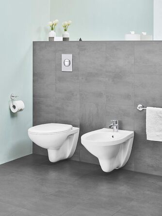 Grohe Bau Cosmopolitan Toilet Paper Holder - Adhesive, Chrome, Easy Installation