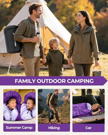 Сплячий мішок Sportneer для кемпінгу: 3-4 сезонний, легкий, компактний, для дорослих