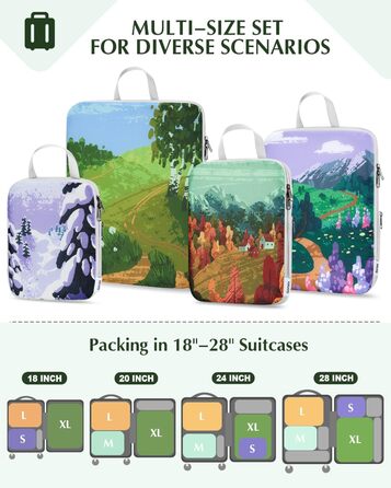 Органайзери для валізи Gonex 4 шт. - Набір кубиків для пакування, колір помаранчевий