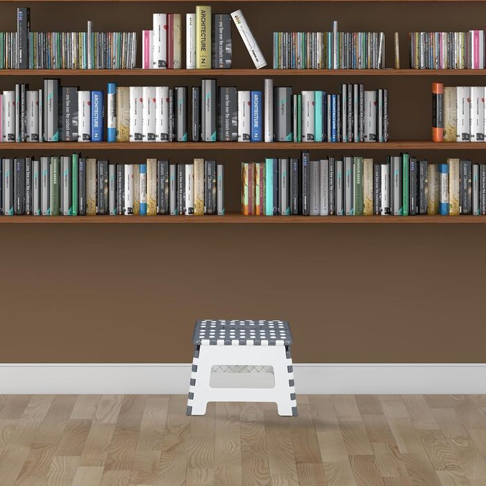 Складний табурет Relaxdays, дитячий табурет для ванни, кемпінговий табурет, до 150 кг, пластик, 22 x 35 x 28 см, білий/сірий