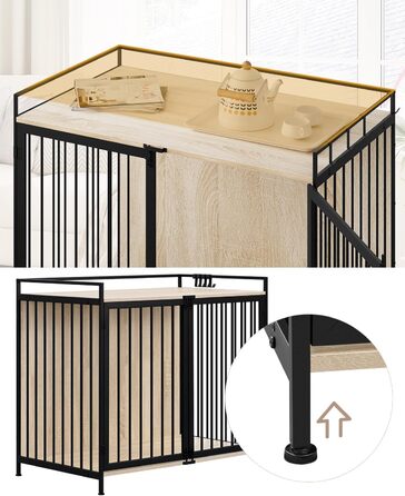 Клітка для собак EUGAD з дерева, переносна будовушка для дому, XXL, для малих/середніх собак, 104x92x60 см, міцна