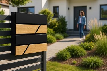 Поштова скринька Verda з газетницею, антрацит RAL 7016, срібло, 37x37x11 см, 2 ключі, монтажний комплект. Дизайнерська настінна поштова скринька