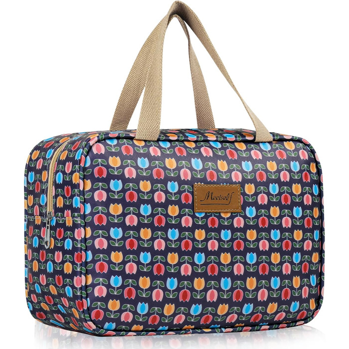 Велика косметичка для подорожей, жіноча косметичка-органайзер, велика сумочка для косметики з ручкою, аксесуари для жінок та чоловіків, #9 Листя (^14 Кольорові квіти)