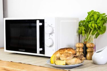 Мікрохвильова піч Cecotec Pro Clean 3110 з кварцовим грилем 800 Вт, об'єм 20 л, біла