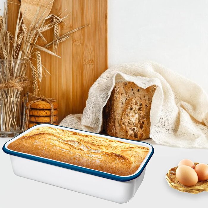 We bake bread loaf pan, enamel loaf pan, rectangular baking pan for cakes, toast bread, 32 x 13 x 7 cm