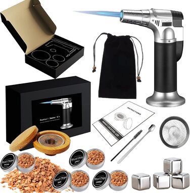 RoseFlower Cocktail Smoker Set, Nostalgie Smoker Set for Whiskey, Drinks, Bourbon, Steak, Fish and Cheese – Infused Smoke for Drinks and Food – Home/Garden/Grill - Father's Day Gift (#3)
