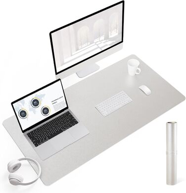 Підкладка для столу YSAGi, килимок для миші з шкіри та антиковзким замшевим покриттям, багатофункціональна підкладка для офісу, ноутбука, захист столу для офісу/домашнього офісу (80x40 см) (Шампань, 90*43 см)