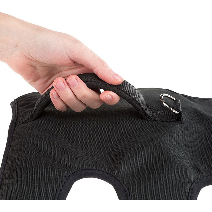 Шлейка для собак Ferplast Ergo Trekking Medium, чорна, з 6 застібками, вишукана посадка, світловідбиваюча, з підкладкою