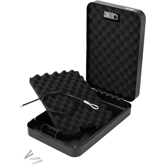 Сейф з кодовим замком HMF 316-02 | Переносний сейф, захисний бокс | 29 x 19 x 6,5 см, чорний