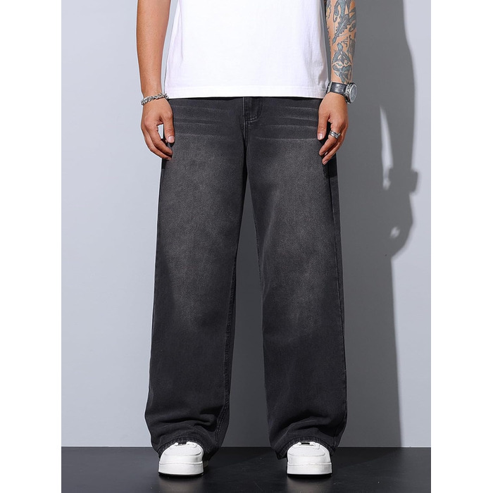 Чоловічі джинси Zewool Baggy Y2K чорні, широкі, вільні, стиль Hip Hop, розмір M