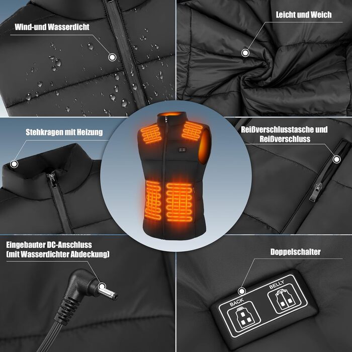 Обогреваемый жилет для мужчин и женщин с Powerbank 10000mAh, 3 режима температуры, для охоты, рыбалки, мотоцикла