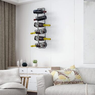 Настінна тримач для рушників з 6 секціями, чорний | Для ванної кімнати