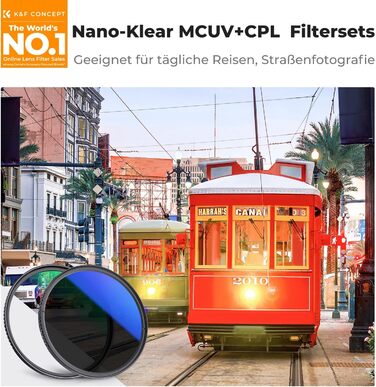 Фільтр K&F Concept 67mm: поляризаційний (CPL) + захисний (UV) – набір, Nano Klear-Серія