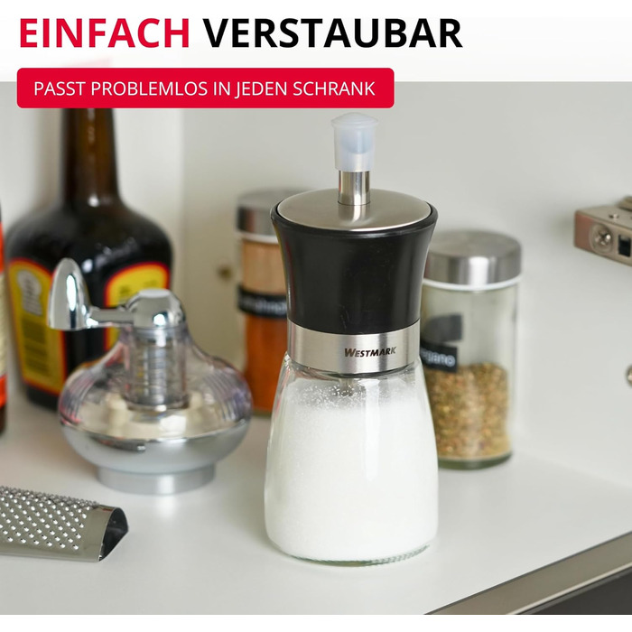 Дозатор для цукру Westmark Blacky, 190 мл, скло/нержавіюча сталь/пластик