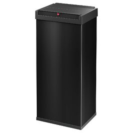 Сміттєвий відер Hailo Big-Box Swing XL на 52 л для кухні, прямокутний, зі сталевим корпусом та самозакривною кришкою-гойдалкою, чорний, Made in Germany