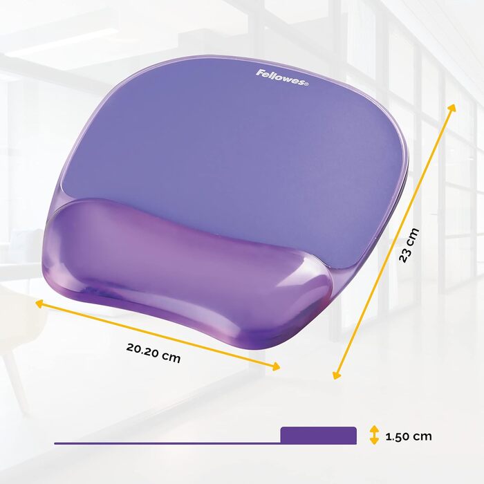 Підставка для зап'ястя Fellowes Crystals Gel з підкладкою для миші, фіолетова