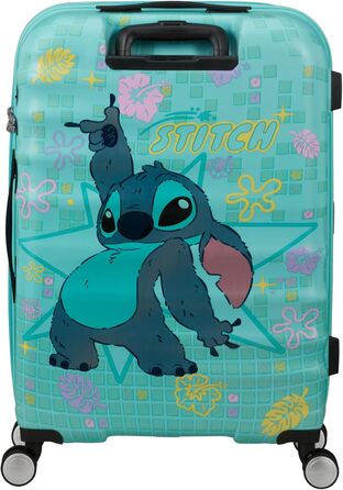 Чемодан American Tourister Wavebreaker Disney FL Spinner L, 77 см, 96 л, коліщата, матова поверхня, Disney Stitch Flower