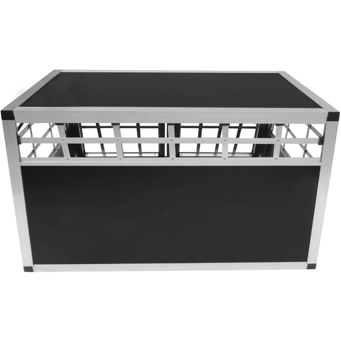 Транспортна переноска для собак та котів, алюмінієва, з подвійним відсіком - переноска для автомобіля