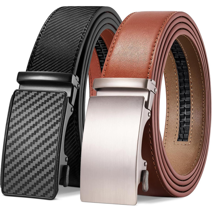 Чоловічий шкіряний ремінь TANGCHAO з автоматичною застібкою-рачею, 35 мм, регульований розмір, для бізнесу, костюма, джинсів