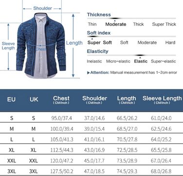 Чоловічий кардиган AOI RAY з блискавкою та стоячим коміром, в'язаний пуховий светр з двома кишенями, чорний (3XL, сірий)