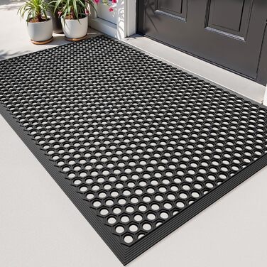 Килимок для дому та вулиці DEXI, 80x120 см, колір вугільний, неслизький, вологостійкий
