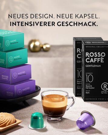 Капсули кави ROSSO CAFFÈ Nespresso 'Extra Dark', 120 шт. - 3 преміум-суміші, сумісні з Nespresso