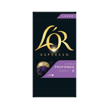 Кавові капсули L'OR Lungo Profondo, сумісні з Nespresso, 100 шт (10 упаковок по 10 капсул)