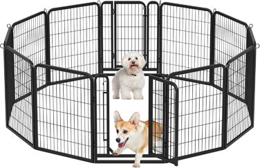 Yaheetech Foldable Dog Playpen - 100cm & 80cm High, 6-Piece/12-Piece, Freestanding Kennel for Indoor & Outdoor Use - No Tools Required