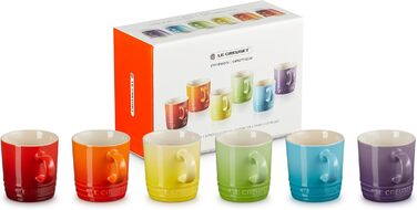 Le Creuset 6-Piece Stoneware Espresso Cups, 100 ml, Rainbow, 79114108359030