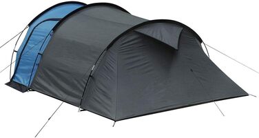 Your GEAR Zelt Sopero 4-Person Tunnel Tent with Side Entrance, Living Space Window, Waterproof (5000 mm), UV 50+ Protection, Blue/Gray